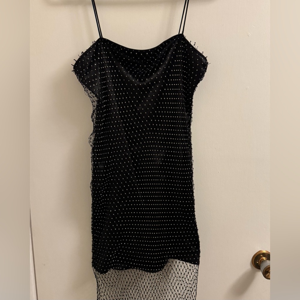 Black sleek crystal dress